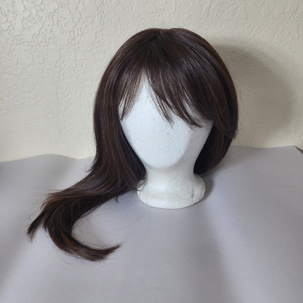 Vanessa Fifth Avenue Human Hair Blend Wig Dark Brown Layered Bangs 6417